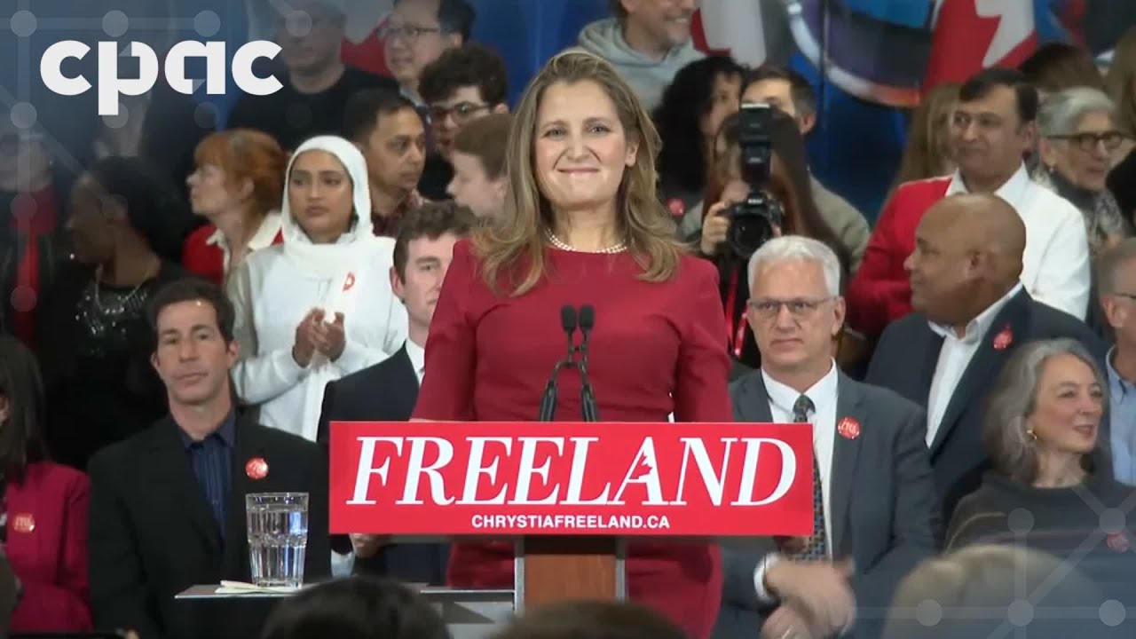 Chrystia Freeland launches bid for Liberal leadership bid in Toronto – January 19, 2025