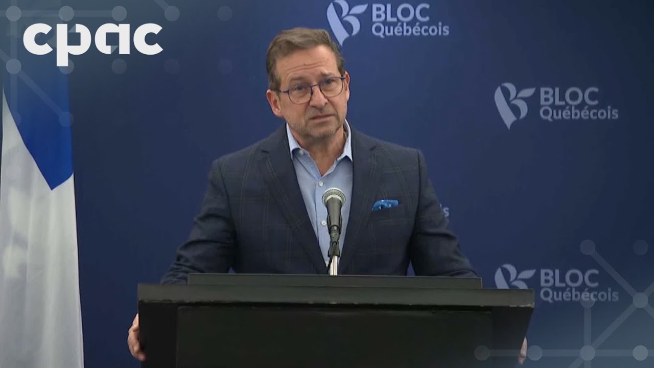 Yves-François Blanchet prend la parole lors du caucus du Bloc Québécois – 22 janvier 2025