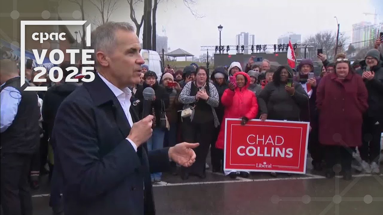Mark Carney delivers brief remarks ahead of rally – April 10, 2025