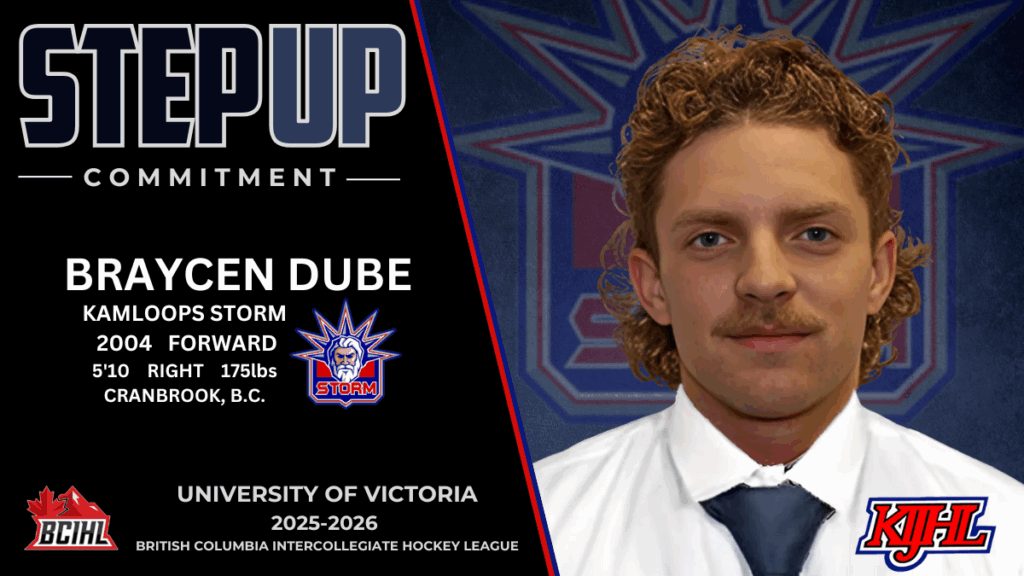 Storm scorer Dube commits to BCIHL’s UVic Vikes
