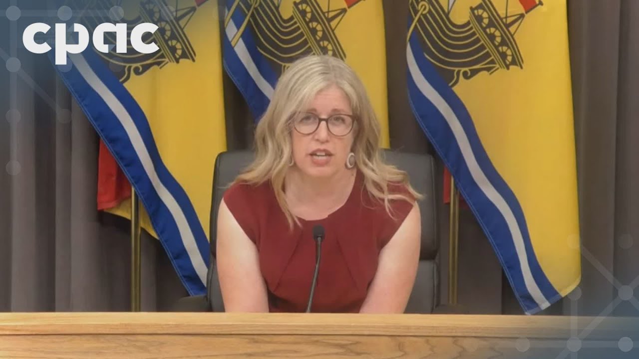 New Brunswick Premier Susan Holt speaks with reporters in Fredericton – July 17, 2025