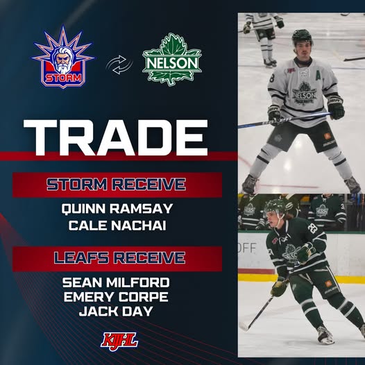 Storm Swap Youth For Experience In Trade With Leafs