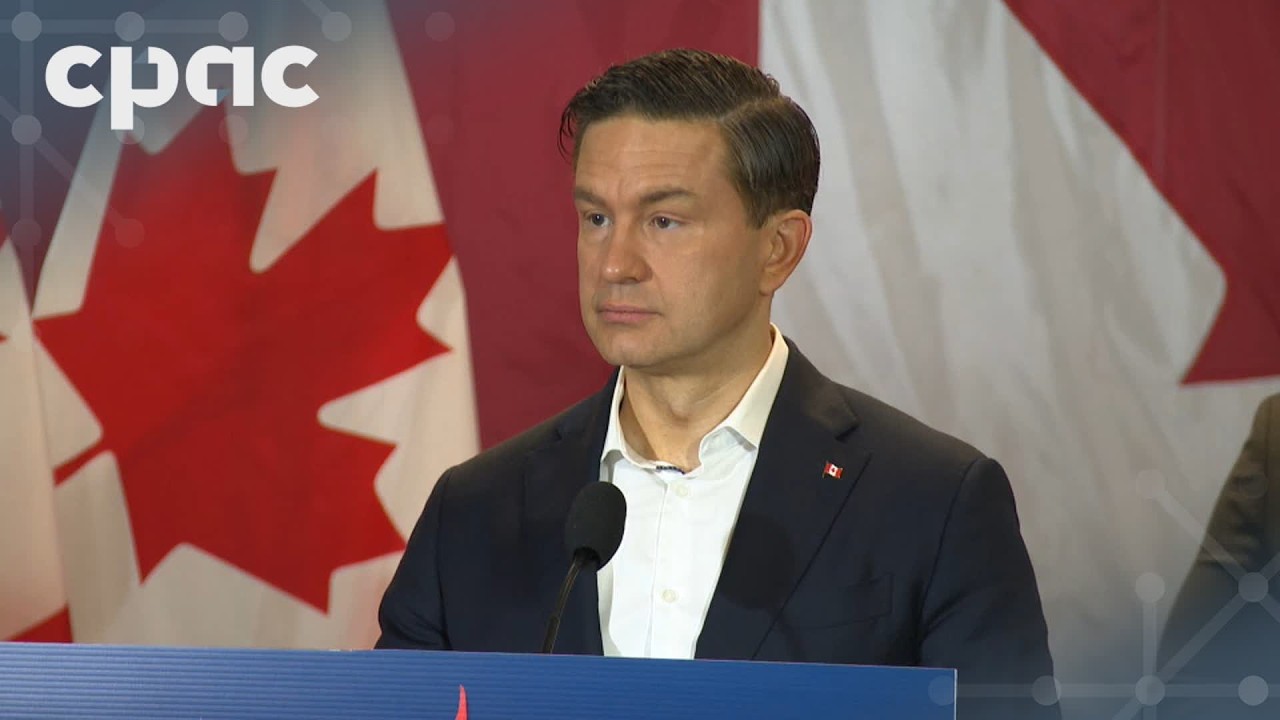 Conservative Leader Pierre Poilievre speaks with reporters in Richmond, B.C. – June 22, 2026